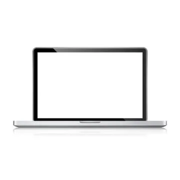 Realistic laptop, computer notebook with empty screen, vector illustration Stockillustratie