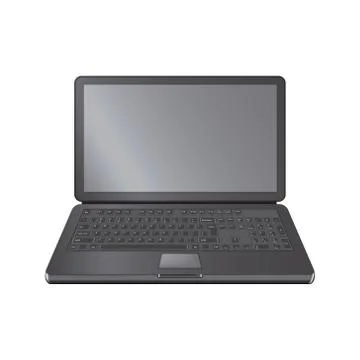 Realistic laptop computer notebook in isolated on a white background. Stock Illustration