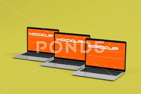 Realistic Laptop Display Mockup PSD Template