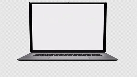 Realistic laptop with empty screen animation isolated on transparent background. Stock Footage 255717914
