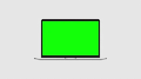 Realistic laptop with empty screen on transparent background. Alpha channel.	 Stock Footage 168560820