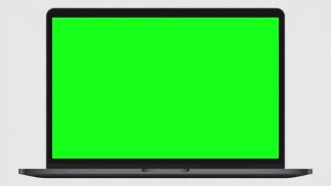 Realistic laptop with empty screen on transparent background.   Stock Footage 172300004