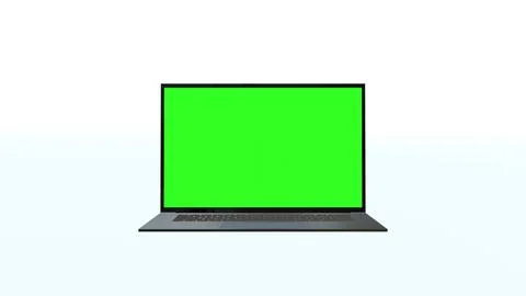 Realistic laptop with empty screen on white background. 3D render. Illustrazione stock