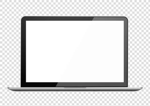Realistic laptop front view. Notebook empty screen Ilustración de archivo
