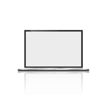 Realistic laptop, isolated on white background. computer notebook with empty Stock Illustration
