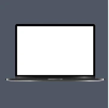 Realistic Laptop mockup Device with white Screen Isolated on marengo color  Stock Illustration