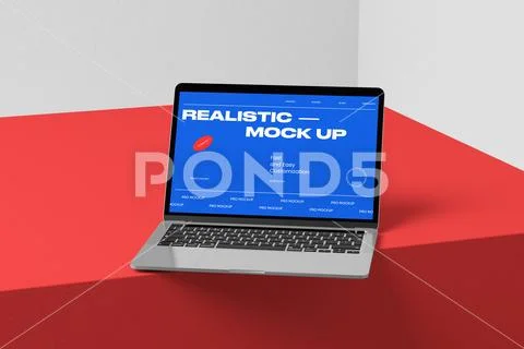 Realistic Laptop Mockup Display Template PSD