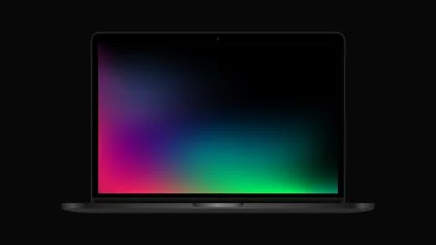 Realistic Laptop Mockup. Gradient Design for Notebook Stock Illustration