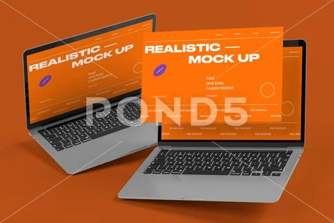 Realistic Laptop Mockup Template Plantilla PSD