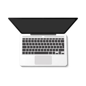 Realistic laptop top view Stock Illustration