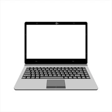 Realistic laptop vector illustration in gray color Stock Illustration