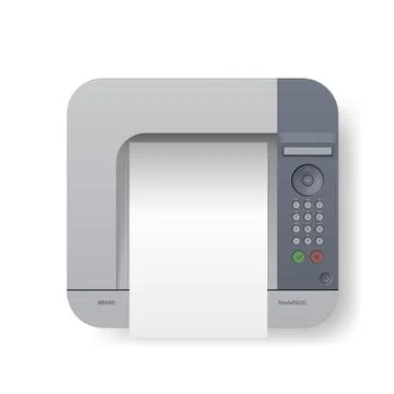 Realistic Laser Printer Top View Stock Illustration