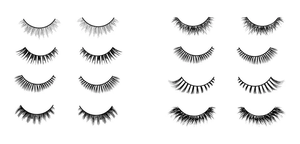 Realistic lashes set Stock Illustration
