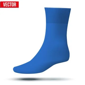 Realistic layout of blue sock. A simple example. vector Stock Illustration