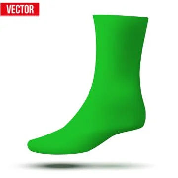 Realistic layout of green sock. A simple example. vector Stock Illustration