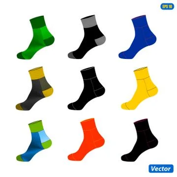 Realistic layout of socks. A template simple example. vector illustration Stock Illustration