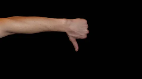 Realistic left hand dislike loop alpha Video stock 29666030