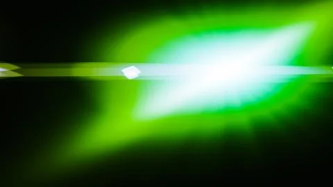 Realistic Len flare glow light effect on black background. Optical flares ove Stock Illustration