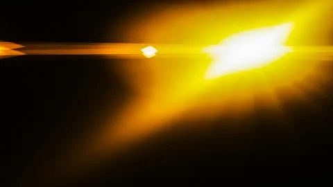 Realistic Len flare glow light effect on black background. Optical flares ove Stock Illustration
