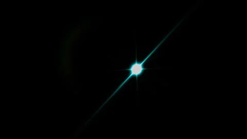 Realistic Len flare glow light effect on black background. Optical flares ove Stock Illustration