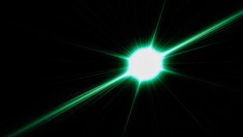 Realistic Len flare glow light effect on black background. Optical flares ove Stock Illustration