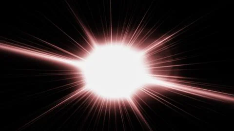 Realistic Len flare glow light effect on black background. Optical flares ove Stock Illustration