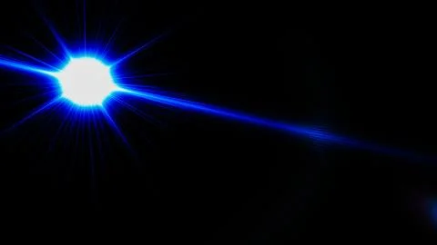Realistic Len flare glow light effect on black background. Optical flares ove Stock Illustration