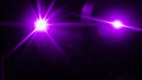 Realistic Len flare glow light effect on black background. Optical flares ove Stock Illustration