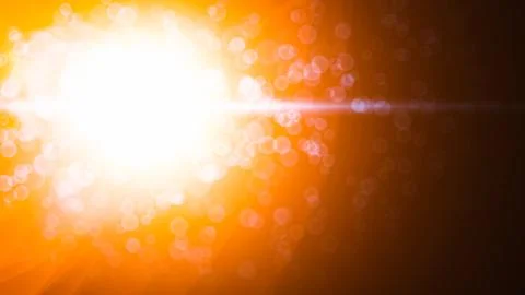Realistic Len flare glow light effect on black background. Optical flares ove Stock Illustration
