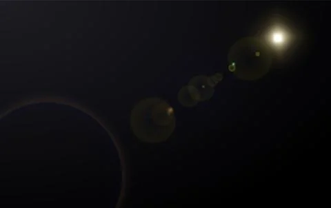 Realistic Lens flare light effect on transperent background. Glowing sunlight Stock Illustration