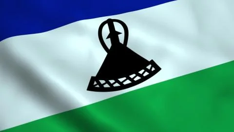 Realistic Lesotho flag Stock Illustration