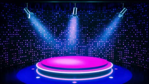 Realistic light beam shines on the stage. Stock Footage 155527450