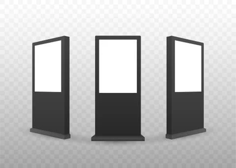 Realistic light box template on white background. Outdoor advertising banner Stock Illustration