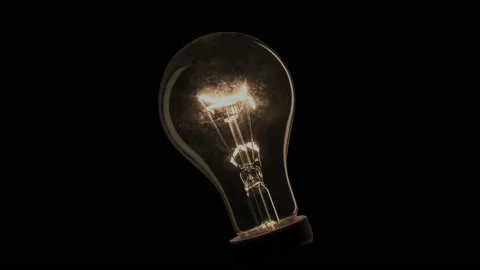 Realistic light bulb shaking and blinking on black background. Stock Footage 96346179