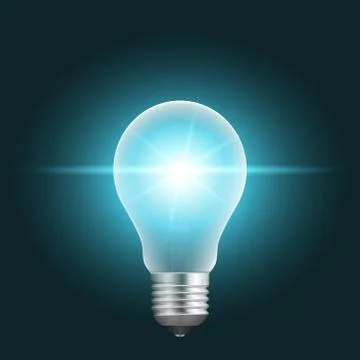 Realistic light bulb. Vector illustration. Stock Illustration