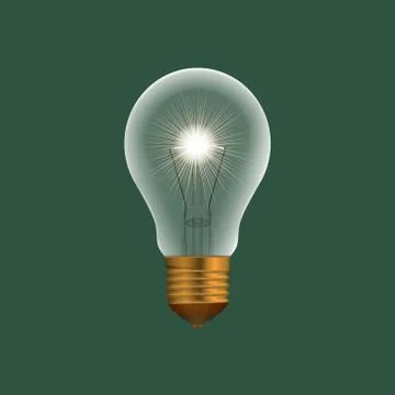 Realistic light bulb. Vector illustration. 스톡 일러스트