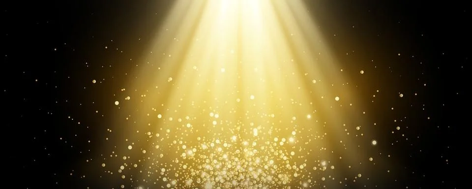 Realistic light effect with glitter isolated on black background. Luxury jewelry Stock Illustration