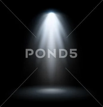 Realistic light rays. Dark scene illumination mockup: Royalty Free ...