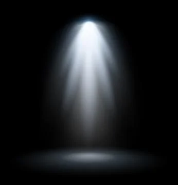 Realistic light rays. Dark scene illumination mockup Stock Illustration