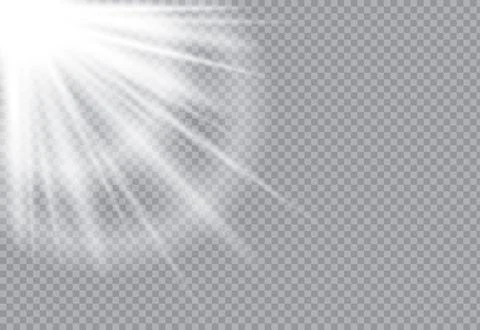 Realistic light rays with transparent background. Great for editing, graphi.. Stock Illustration