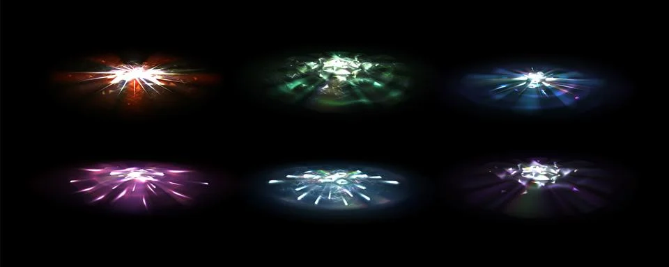 Realistic light reflection effects on diamond Stock Illustration