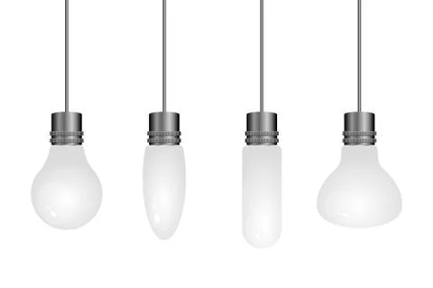 Realistic lightbulb vector design illustration isolated on white background Stock Illustration