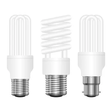 Realistic lightbulb vector design illustration isolated on white background Stock Illustration