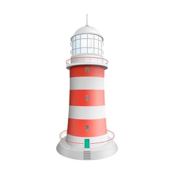 Realistic lighthouse Illustration Illustrazione stock