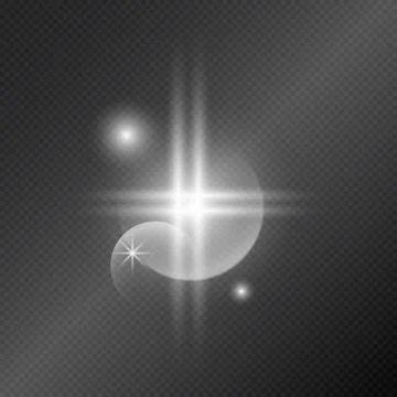 Realistic lighting, light beam glare glow on a dark background - Vector イラスト素材