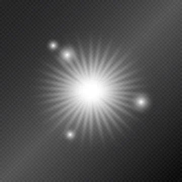 Realistic lighting, light beam glare glow on a dark background - Vector イラスト素材