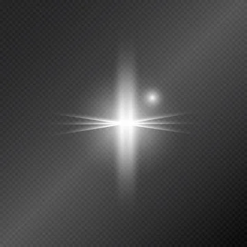 Realistic lighting, light beam glare glow on a dark background - Vector 스톡 일러스트