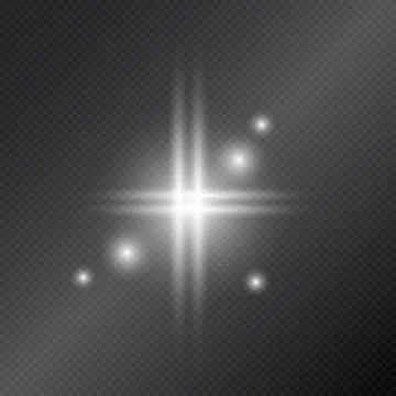 Realistic lighting, light beam glare glow on a dark background - Vector Illustrazione stock