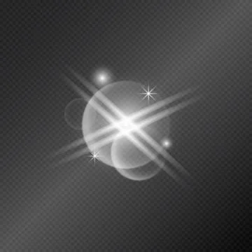 Realistic lighting, light beam glare glow on a dark background - Vector イラスト素材