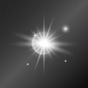 Realistic lighting, light beam glare glow on a dark background - Vector 스톡 일러스트
